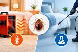 Home bed bug treatment options_ heat treatment vs. chemical methods